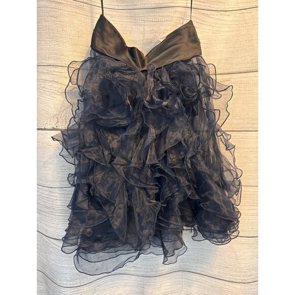 NWT Zac Posen For Target Black Strapless Dress With Optional Ruffled Skirt Size - Picture 7 of 8